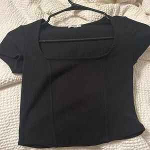 SMALL black ARDENE square neck shirt